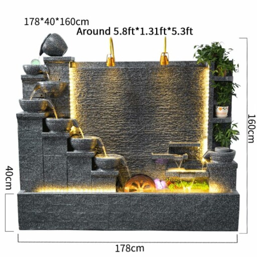 6.6 ft Outdoor Rockery Fountain