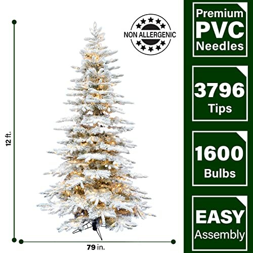 Fraser Hill Farm Pine Valley Flocked Christmas Tree