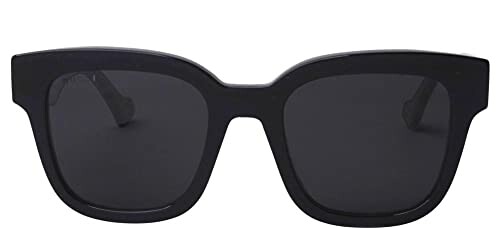 Black square sunglasses with dark lenses