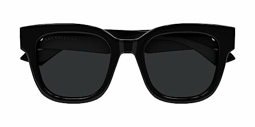 Black square sunglasses with dark lenses