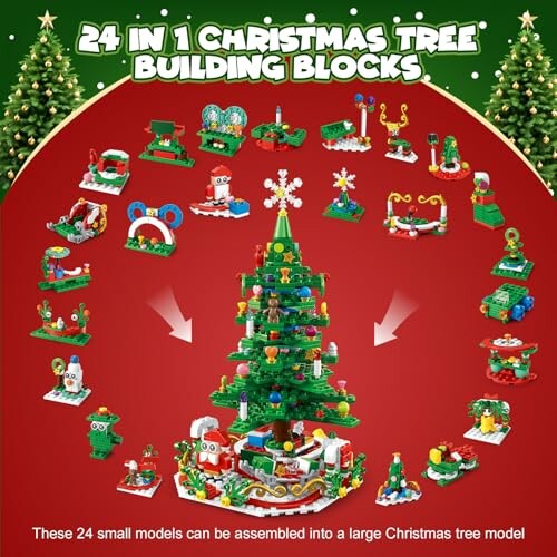 Advent Calendar 2024 Christmas Tree Building Toy