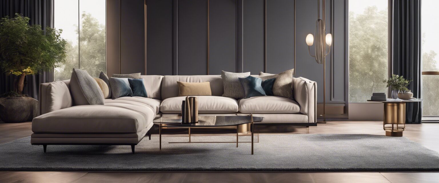 Luxury designer sofa in a living room