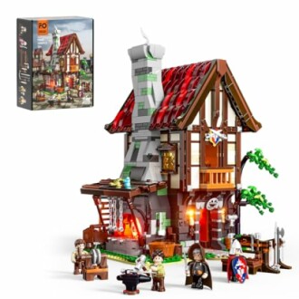 Funwhole Medieval Forge-House Lighting Building-Bricks Set