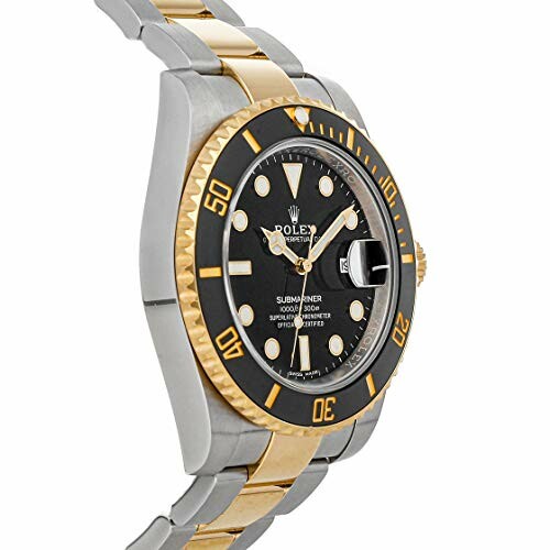 Rolex Submariner watch with black and gold accents